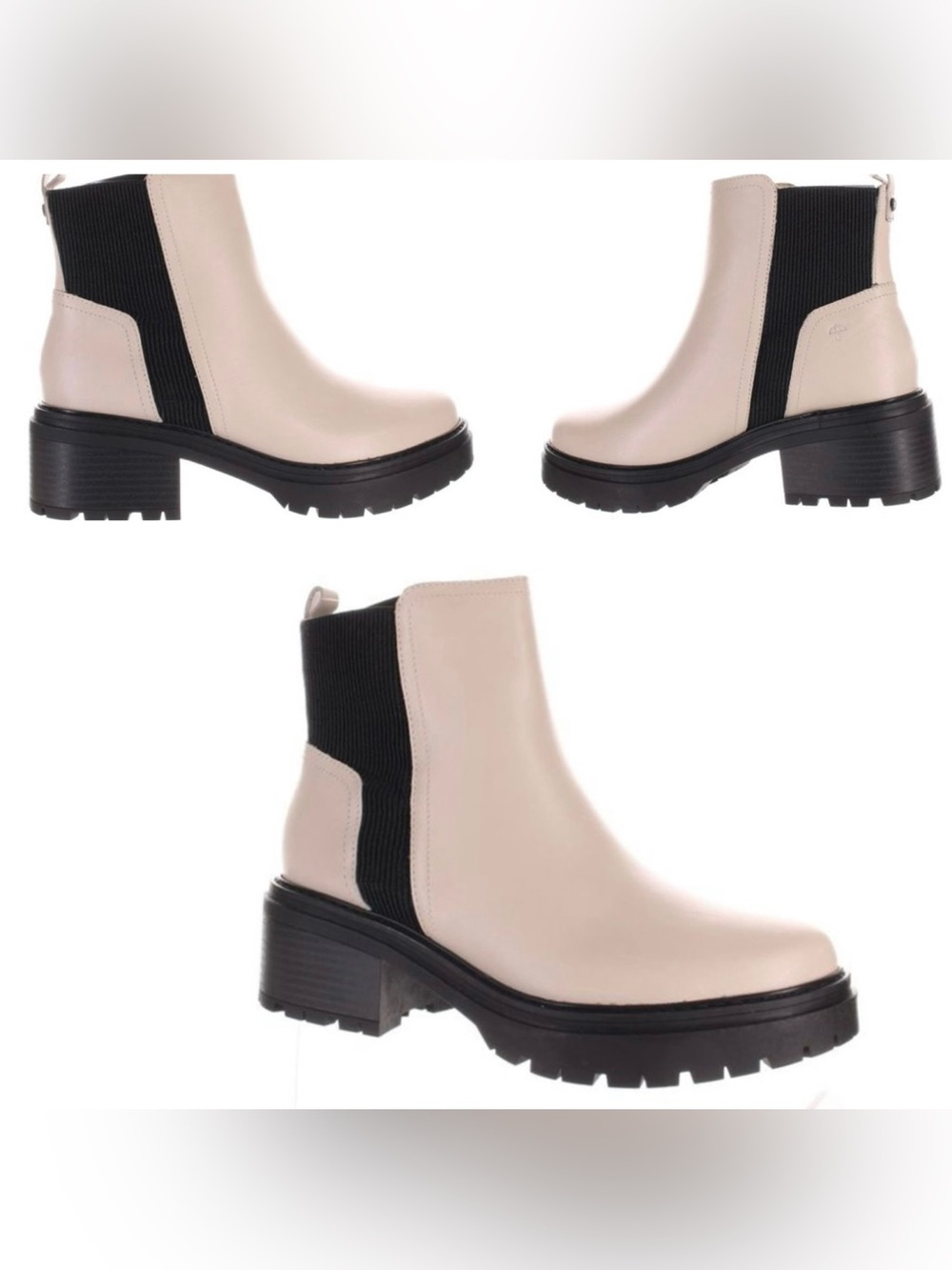 Naturalizer | Ivory Leather Lug Boot | Size 9